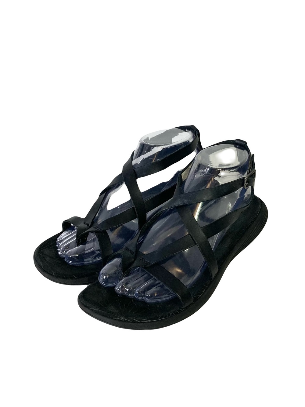 MERRILL Sandals Women 8 Black Strappy Rubber